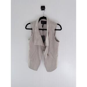 NWT BCBG Maxazria faux suede vest in a light stone-Size S